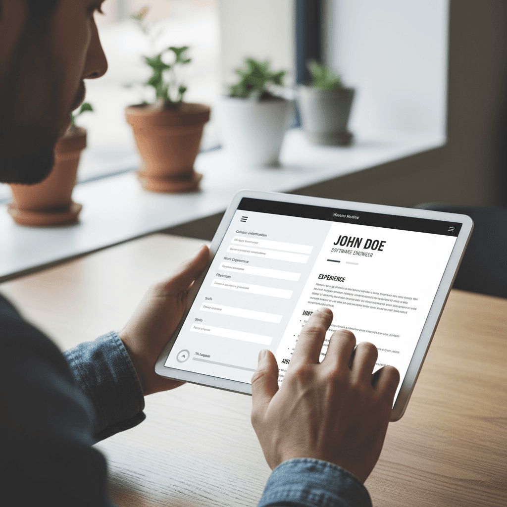 Fast resume generation process on mobile device
